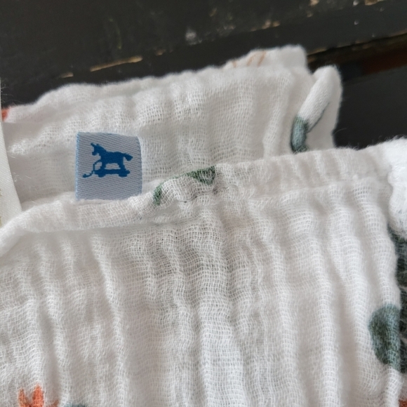 Little Unicorn White Cotton Swaddle Blanket Baby Unisex Plants Cactus Succulent - Picture 2 of 4